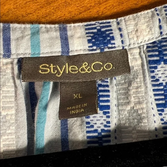 Style & Co Striped Babydoll Midi with Tassels and Pockets - Picture 2 of 8